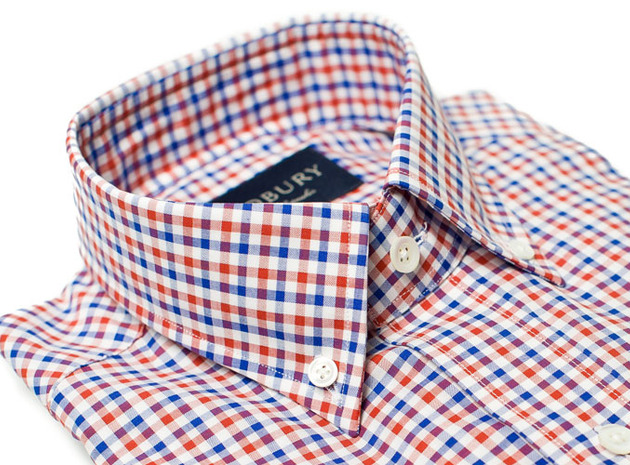 The Red and Blue Marshall Chambray Slim Fit collar