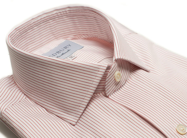 The Red Henley Stripe Twill collar