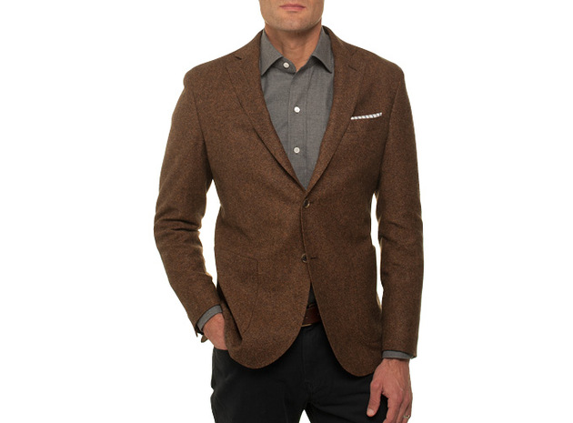The Rust Huxley Sport Coat Slim Fit collar