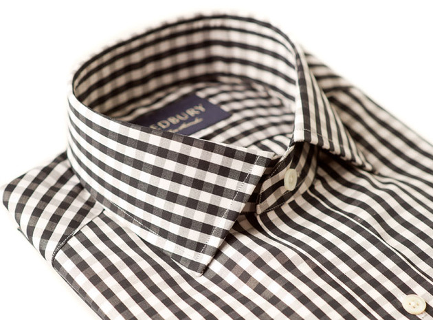 The Black Parker Gingham Slim Fit collar